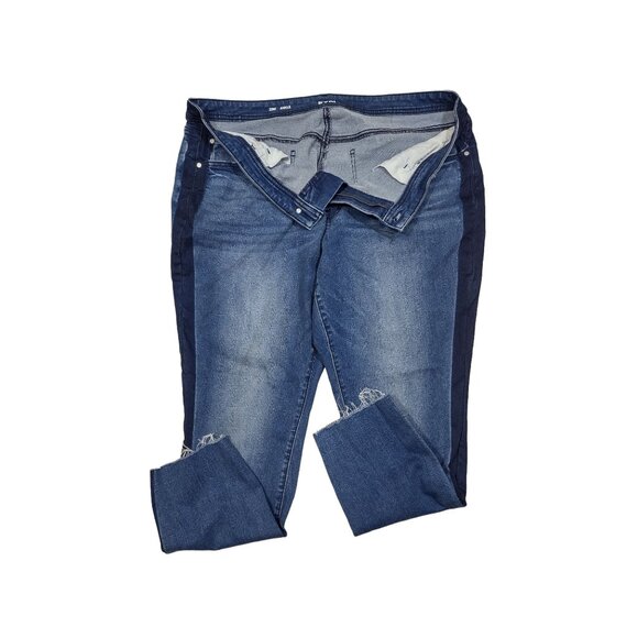 EVRI Womens Plus Jeans Midrise Ankle Raw Edge Hem Skinny Stretch Plus Sz 22W - Picture 2 of 8